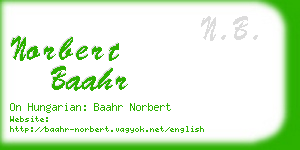 norbert baahr business card